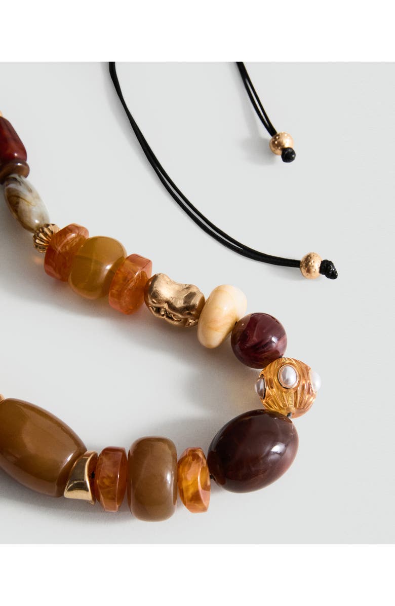 MANGO Beaded Necklace, Alternate, color, Brown