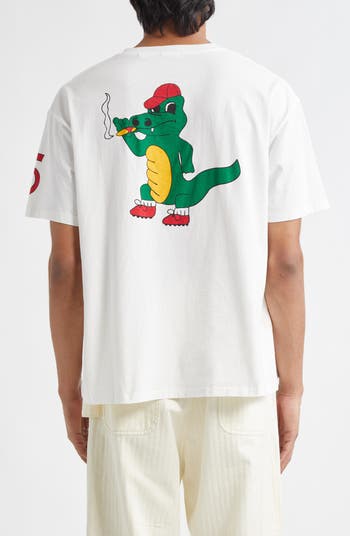 【関税込み】Bode ホワイト Reptile Rec ヘンリーネック Tシャツ Bode: ホワイト Reptile Rec ヘンリーネック Tシャツ | SSENSE 日本