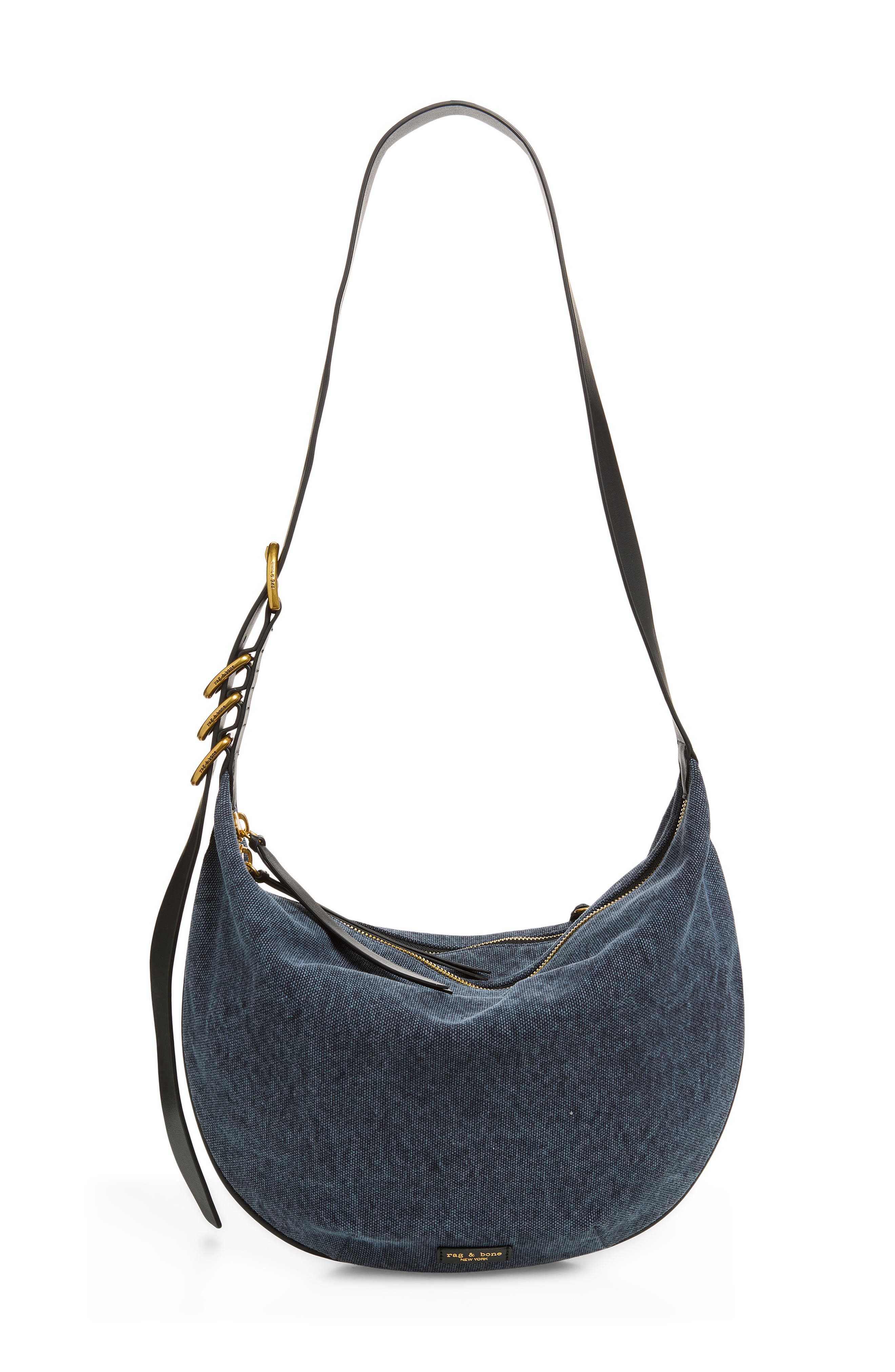 rag & bone Medium Mercer Hobo Bag, Main, color, Midnight