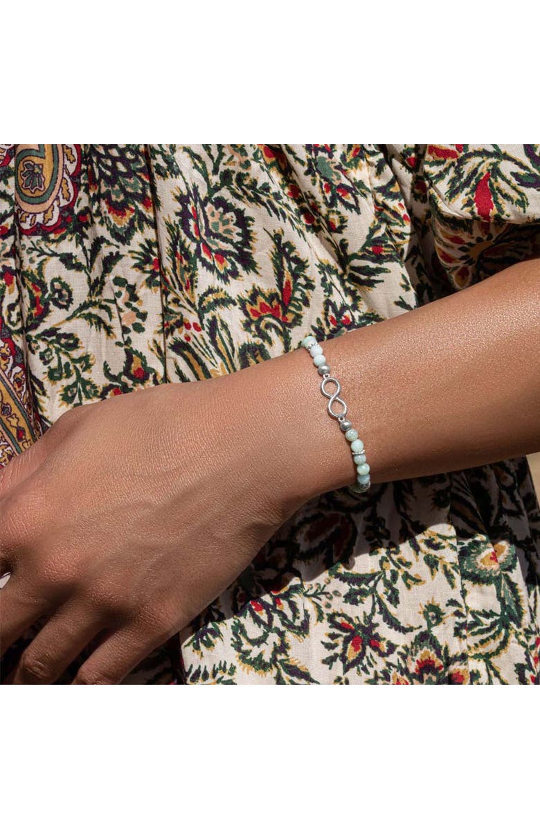 Karma and Luck Shaman of Abundance Jade Stone Bracelet, Alternate, color, Green/Silver