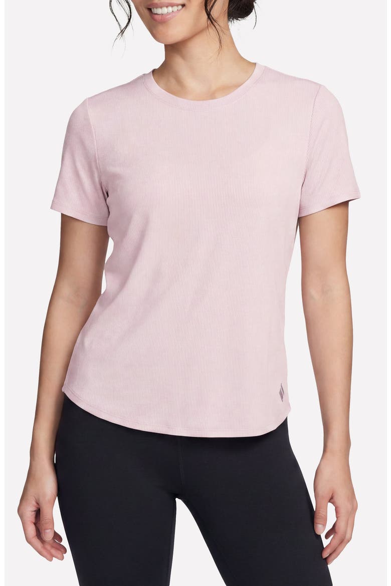 GoWalk® Luxe Rib T-Shirt, Main, color, WTPK-WHITE