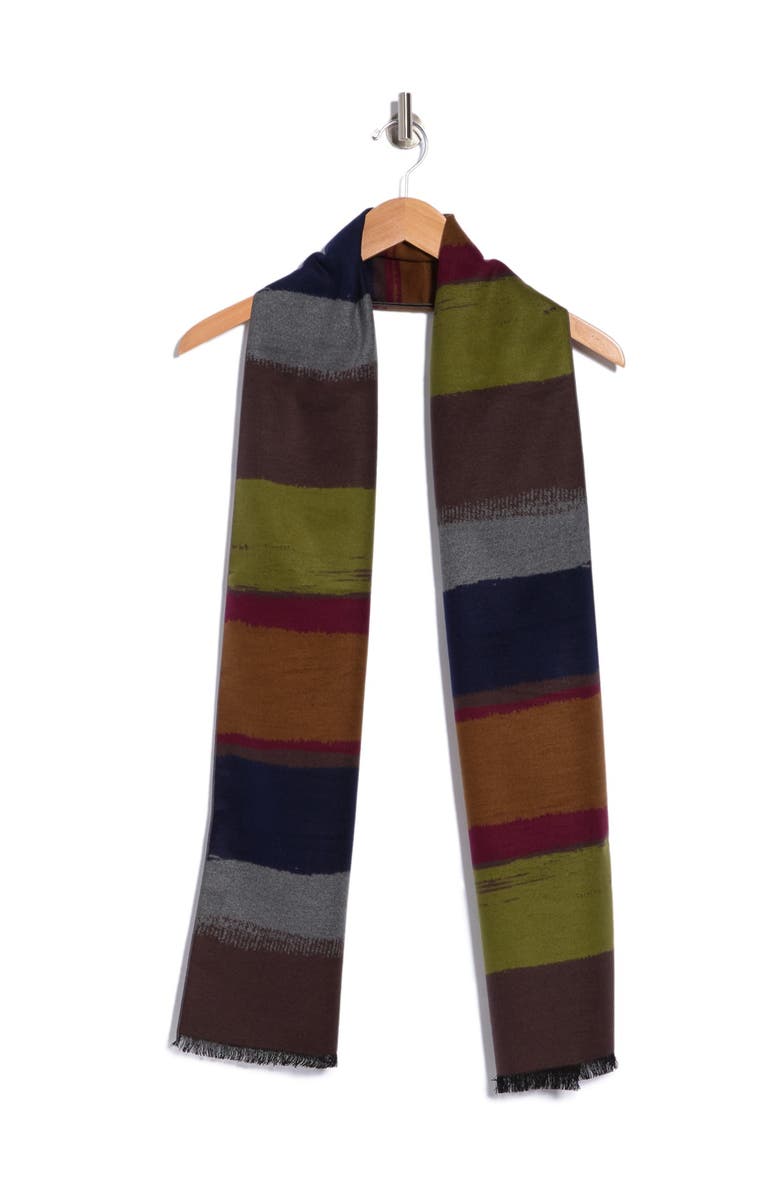 Chelsey Sand Art Colorblock Stripe Silk Scarf, Alternate, color, 