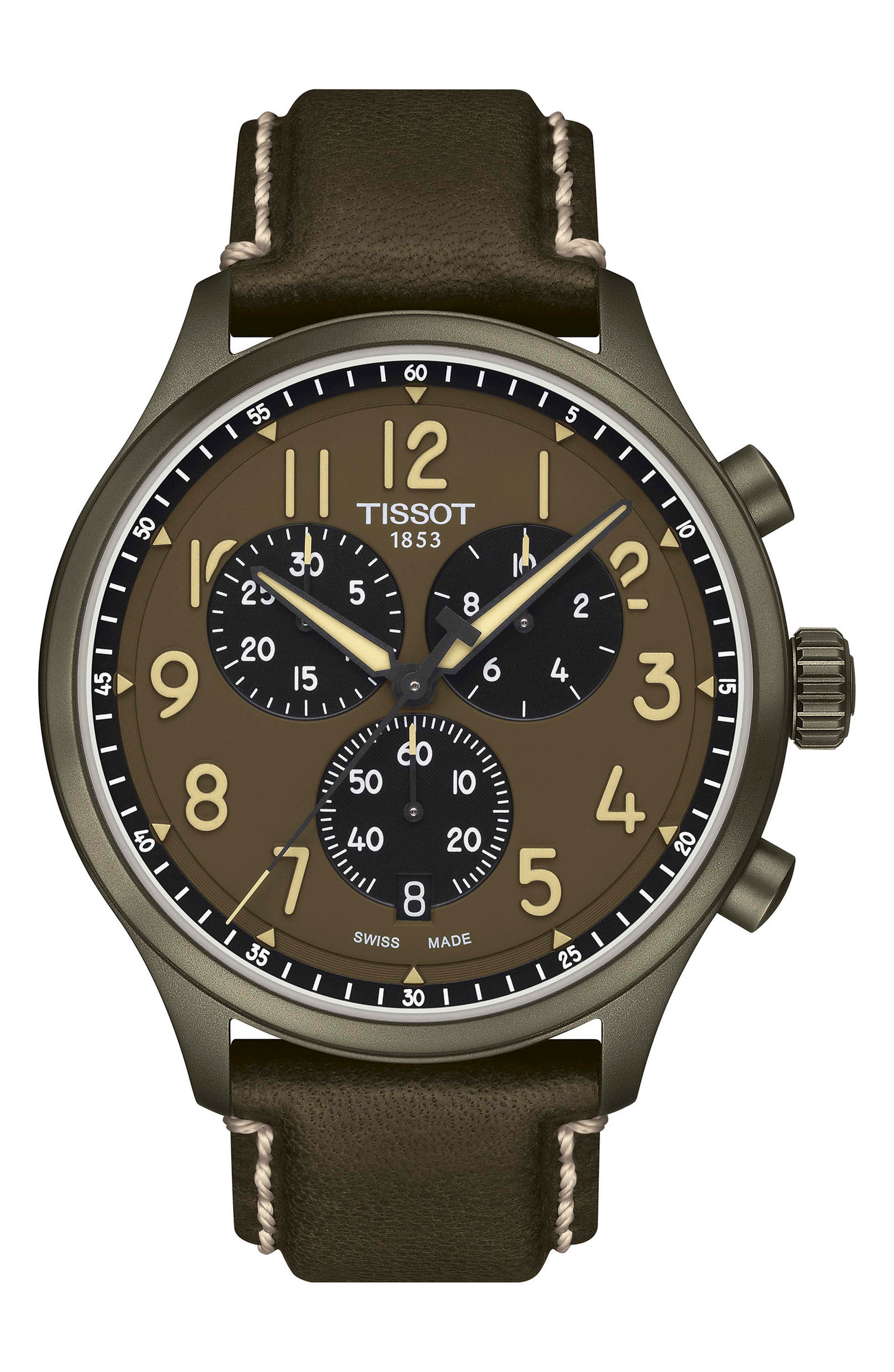 Tissot Chrono XL Chronograph Leather Strap Watch, 45mm