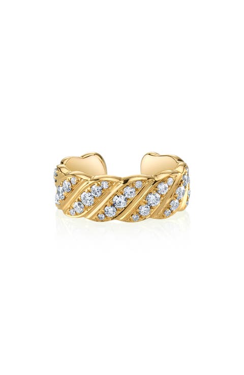 18k Gold Diamond Ear Cuff