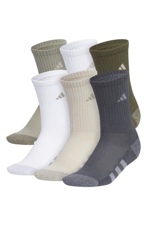 Adidas Originals Adidas Kids' Assorted 6-pack Cushioned Crew Socks In Silver Pebble/grey/white