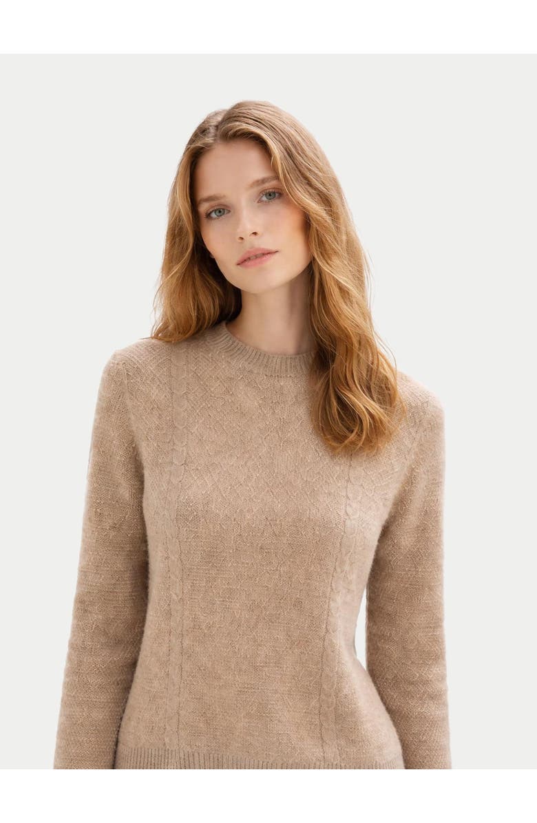 Gobi Cashmere Cropped Crewneck Cashmere Sweater, Alternate, color, Warm Grey