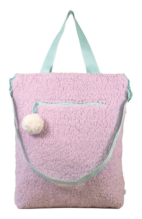 Mimish Kids' Xl Snuggle Faux Shearling Tote In Purple