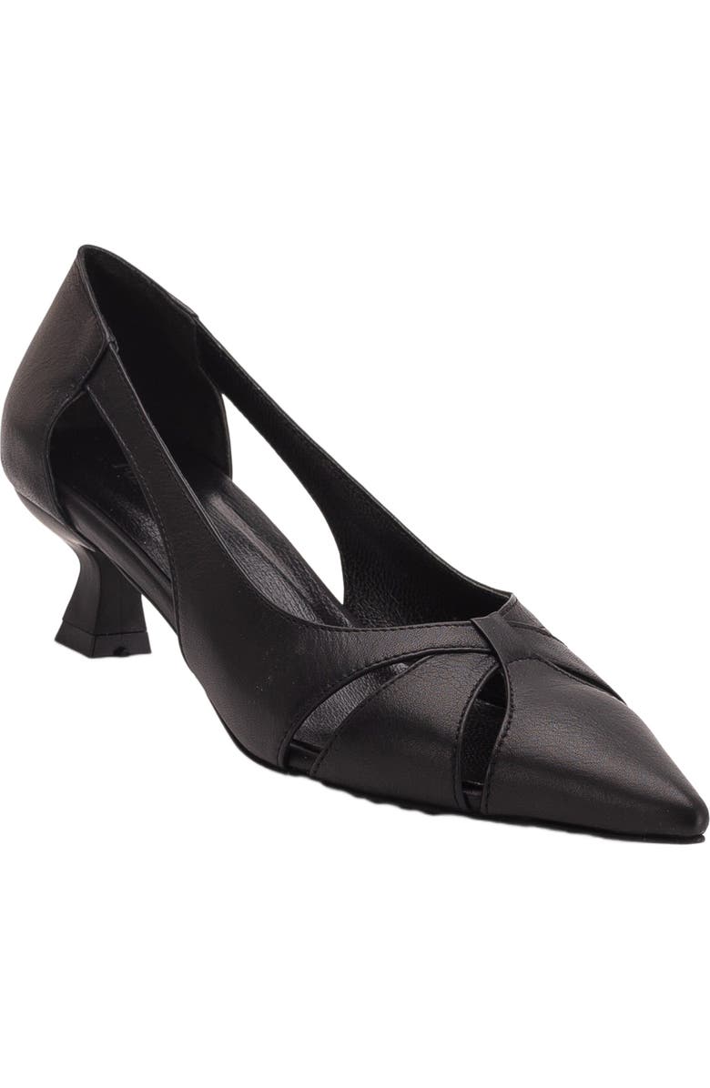 Forever & Always Shoes Sidal Kitten Heel Leather Pumps, Main, color, Black Leather