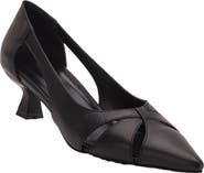 Forever & Always Shoes Sidal Kitten Heel Leather Pumps