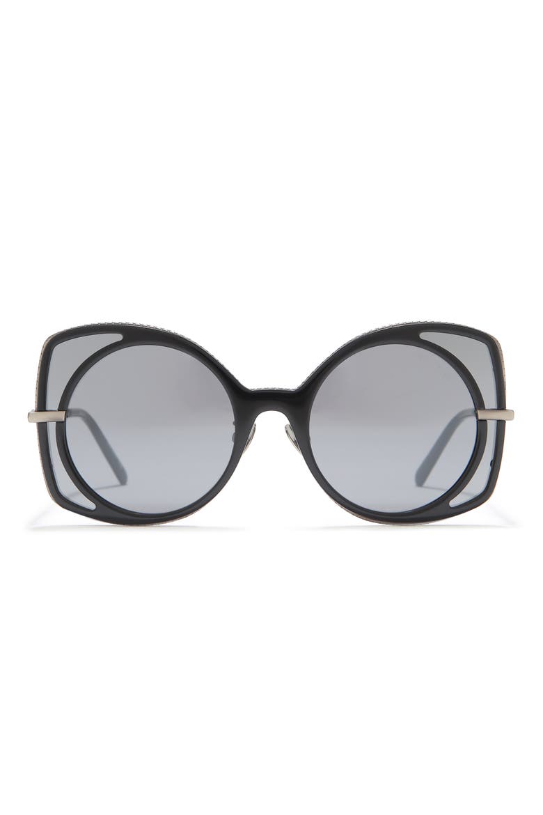 51mm Oval Sunglasses, Main, color, BLACK SILVER/GFS