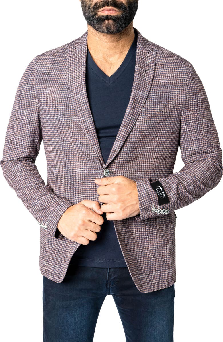 Maceoo Descartes Houndstooth Sport Coat, Alternate, color, Brown