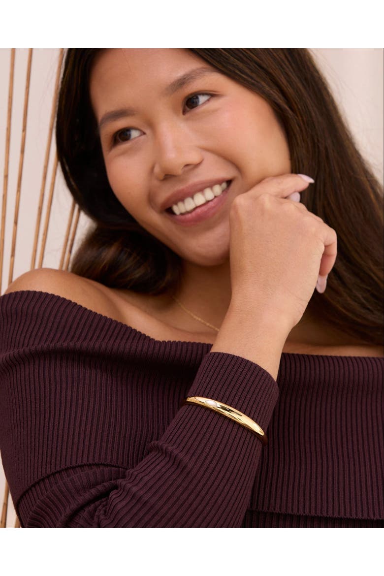 Calla Cuff with Pearl Bracelet, Alternate, color, Gold