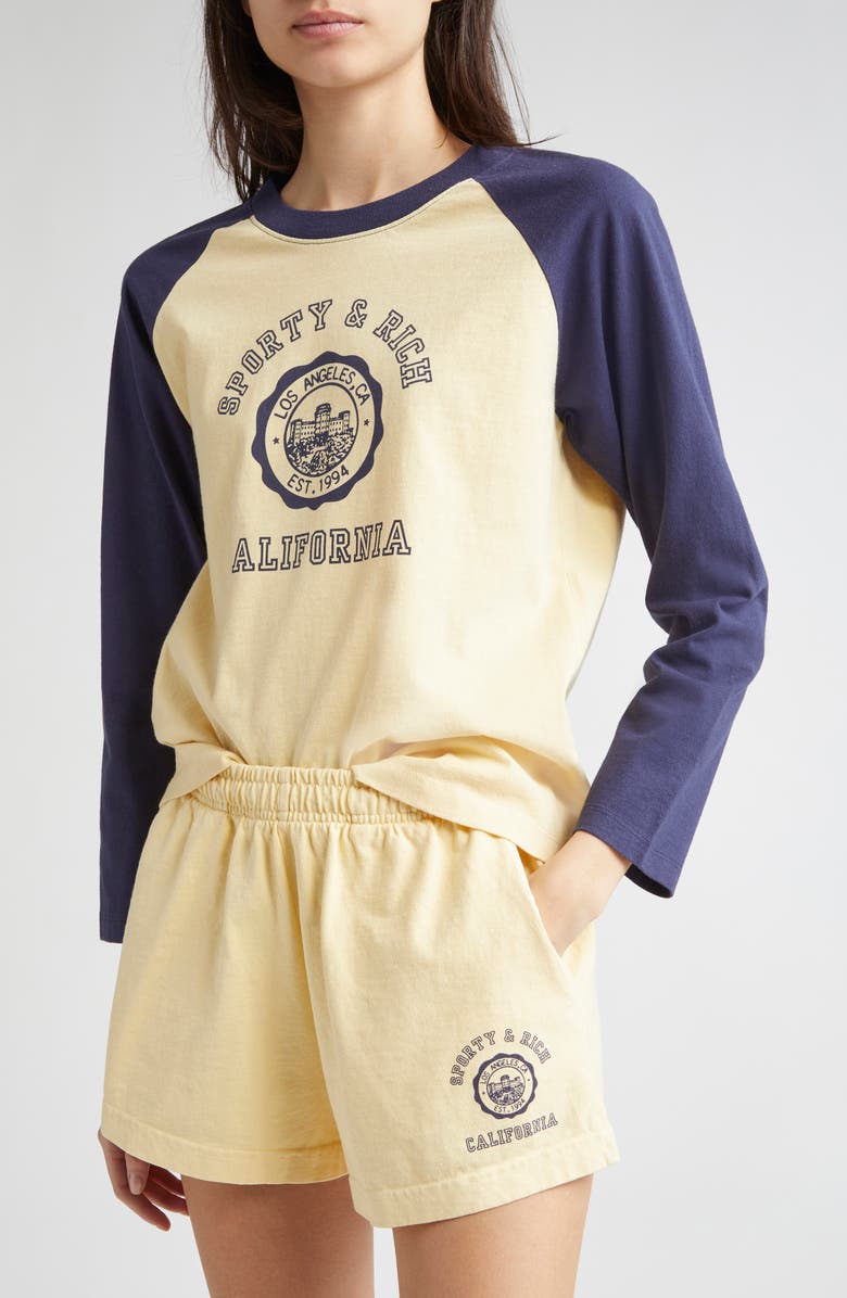 Sporty & Rich California Emblem Graphic Baseball T-Shirt, Alternate, color, 