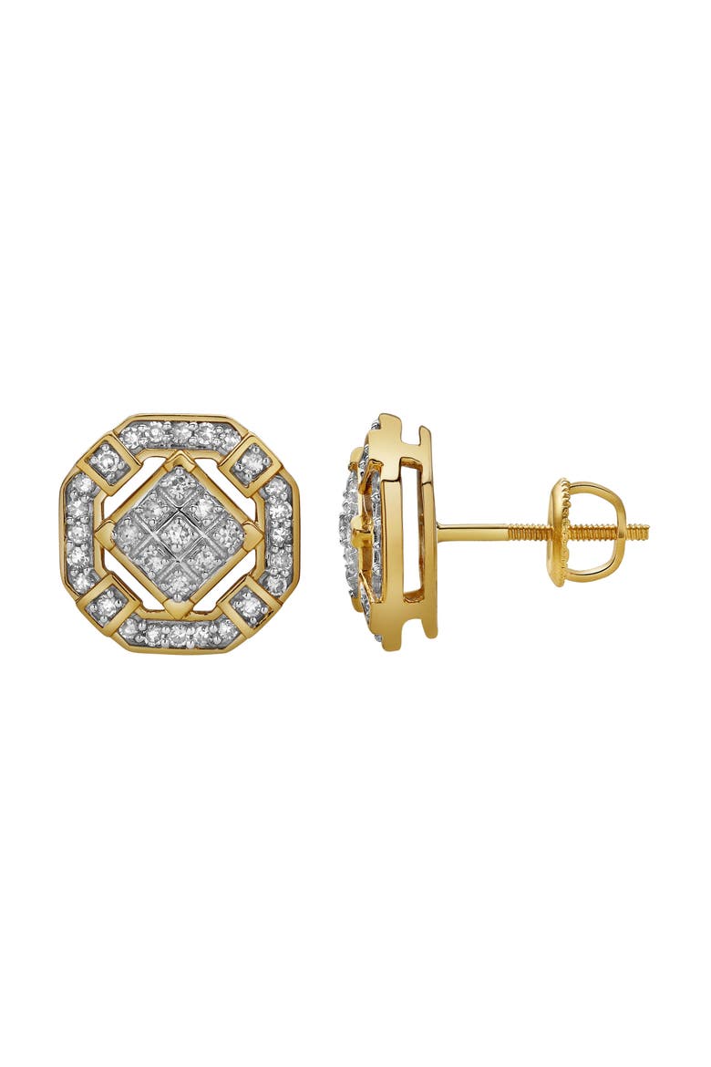 Tempestade 10K Yellow Gold Diamond Unisex Earrings - 0.32 Cts, Main, color, 10K Yellow Gold