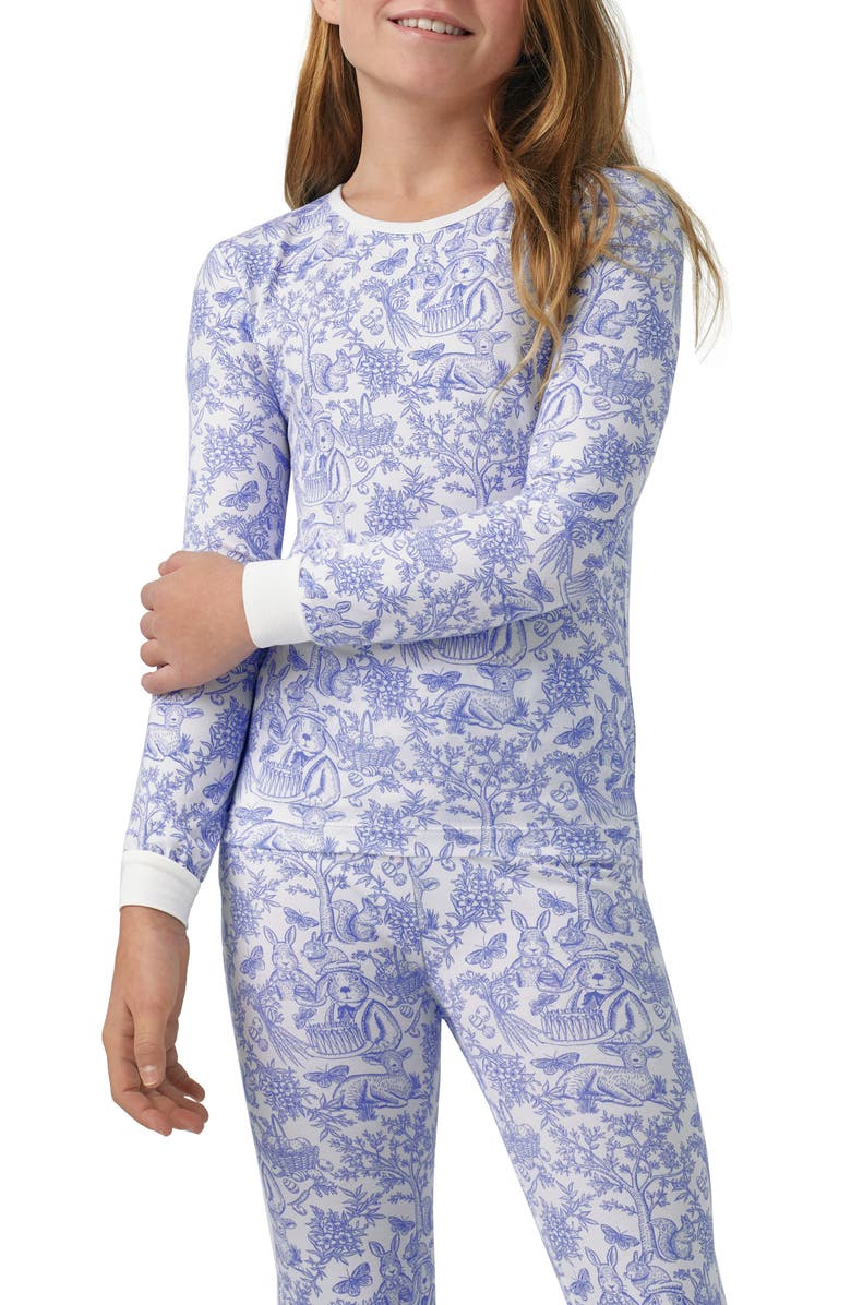 BedHead Pajamas Kids' Print Fitted Stretch Organic Cotton Two-Piece Pajamas, Alternate, color, 
