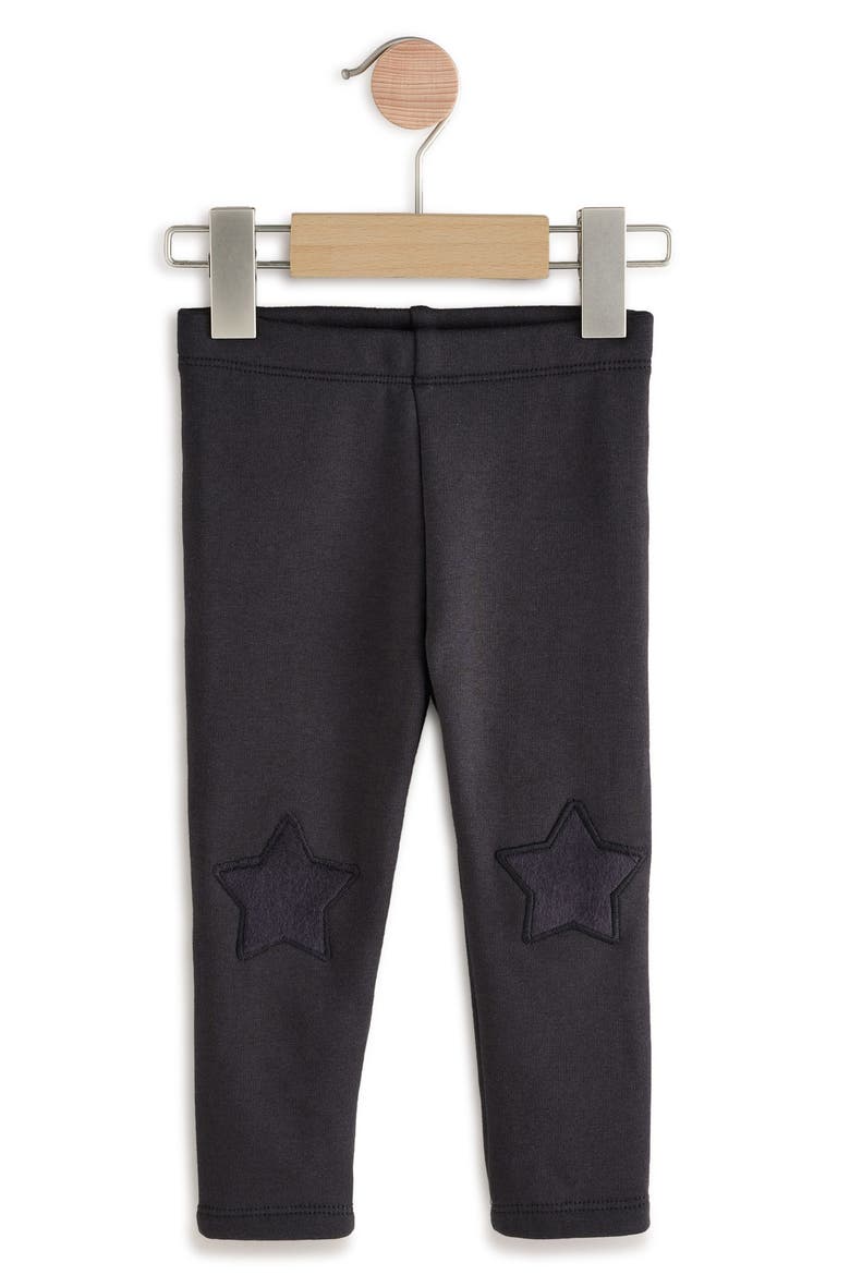 Kids' Star Knee Patch Leggings, Main, color, BLACK