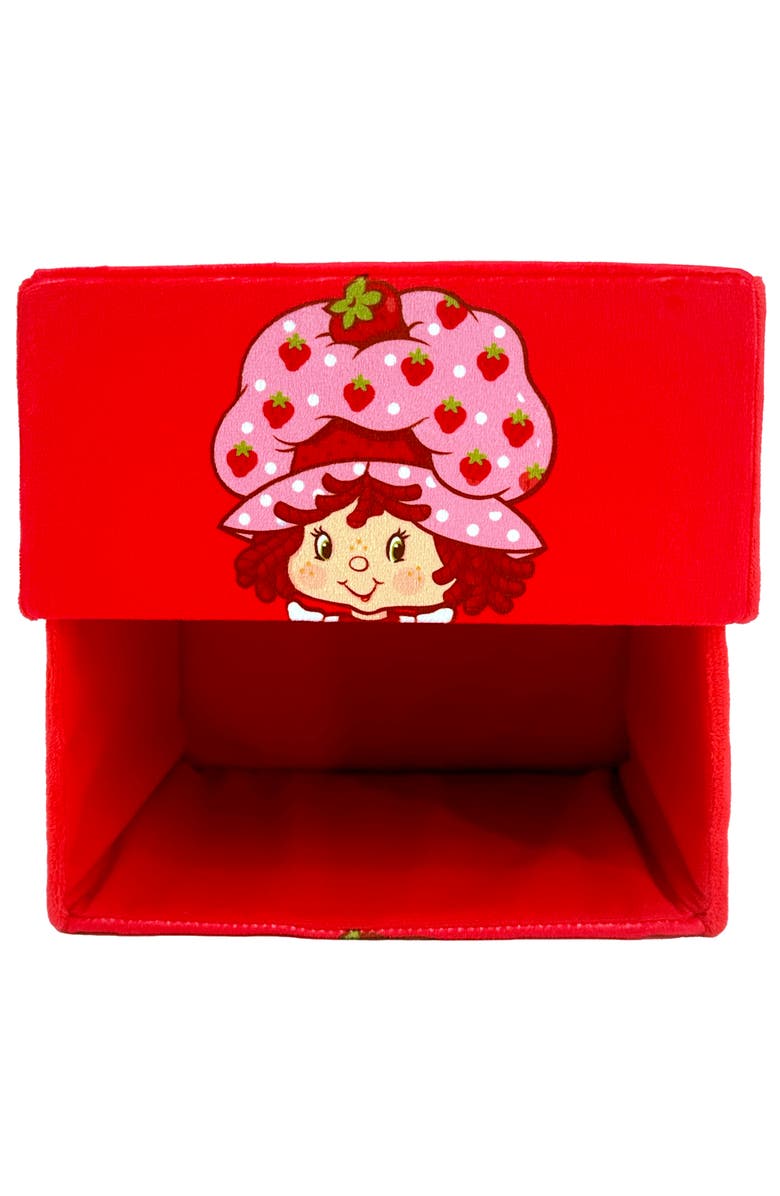 Strawberry Shortcake 12 Inch Storage Box, Fabric Bin with Lid, Alternate, color, Red