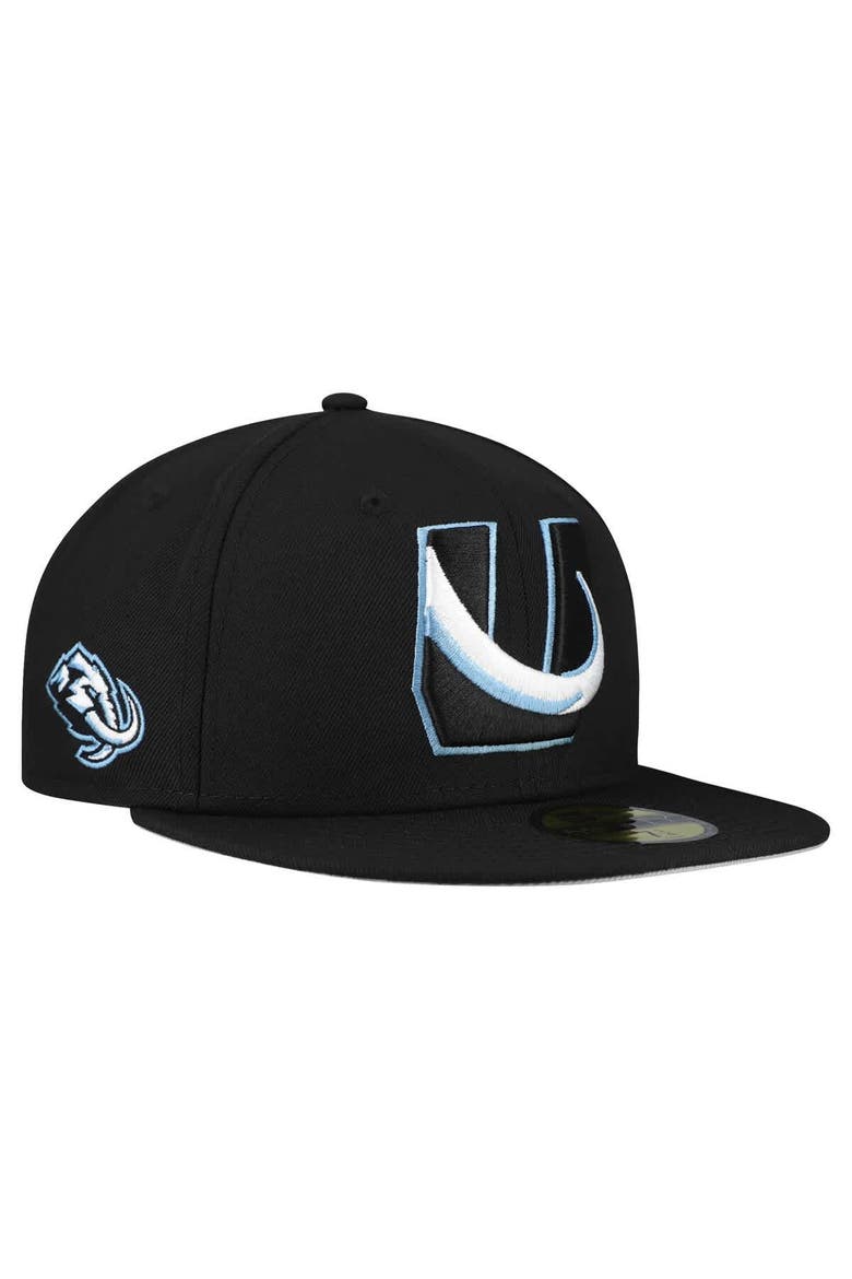 Men's New Era  Black Utah Mammoth Team Secondary 59FIFTY Fitted Hat, Main, color, Black