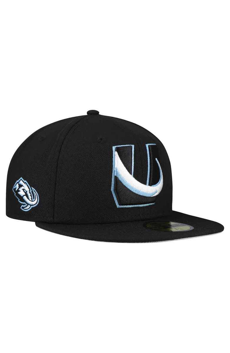 New Era Men's New Era Black Utah Mammoth Team Secondary 59FIFTY Fitted Hat, Main, color, Black