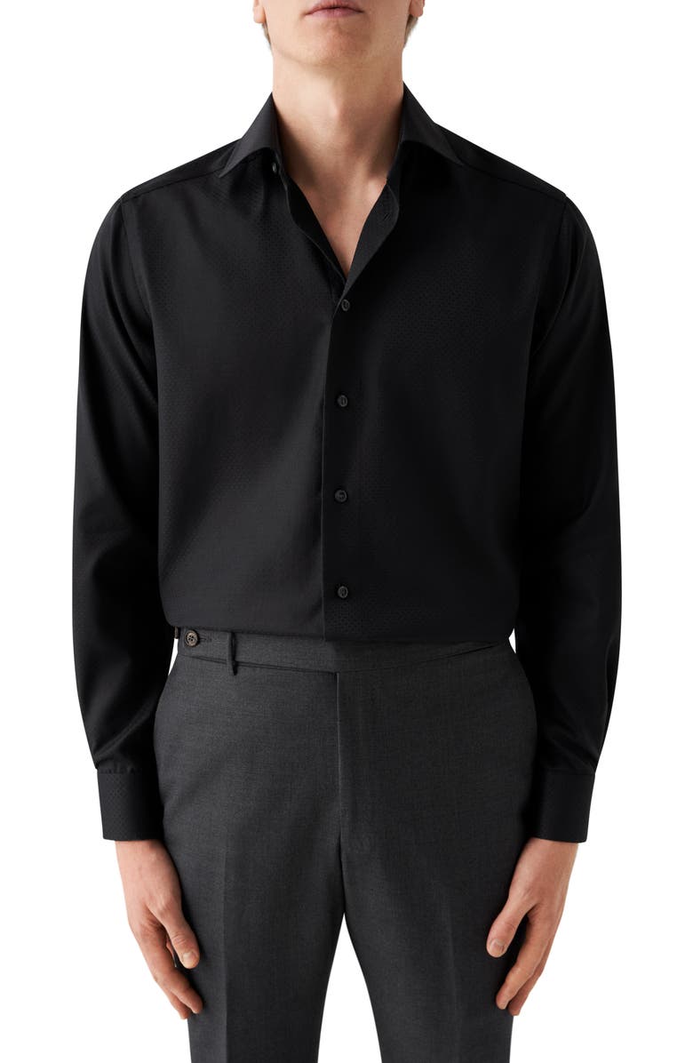 Eton Contemporary Fit Diamond Weave Dress Shirt, Main, color, 