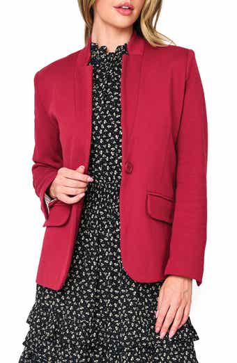 GIBSONLOOK Inverted Notch Collar Cotton Blend Knit Blazer