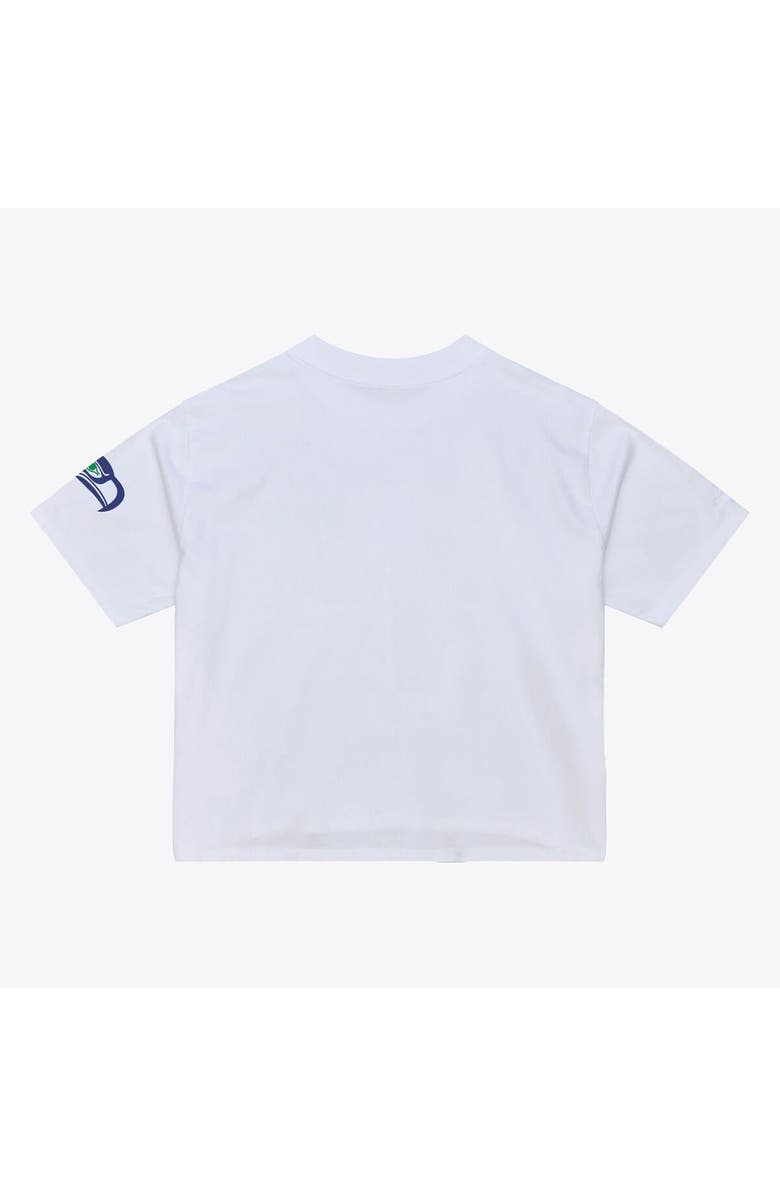 Mitchell & Ness Women's Mitchell & Ness  White Seattle Seahawks Head Coach Cropped T-Shirt, Alternate, color, White