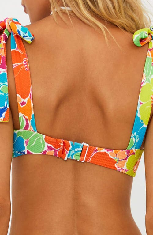 Beach Riot Blair Top In Neon Blooms Waffle