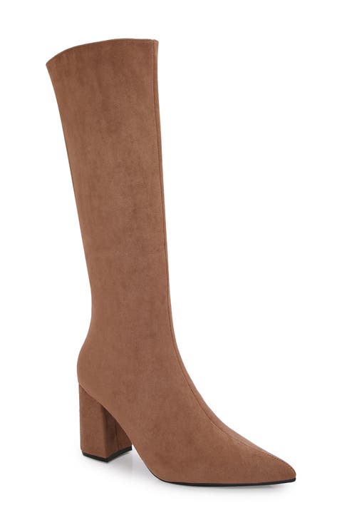 Faux Suede Knee High Boot (Women)
