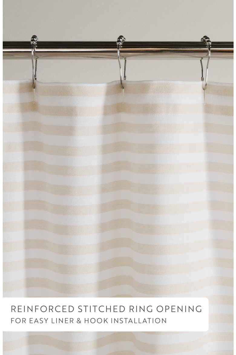 Mixed Stripe Shower Curtain, Alternate, color, CLASSIC STRIPE NATURAL