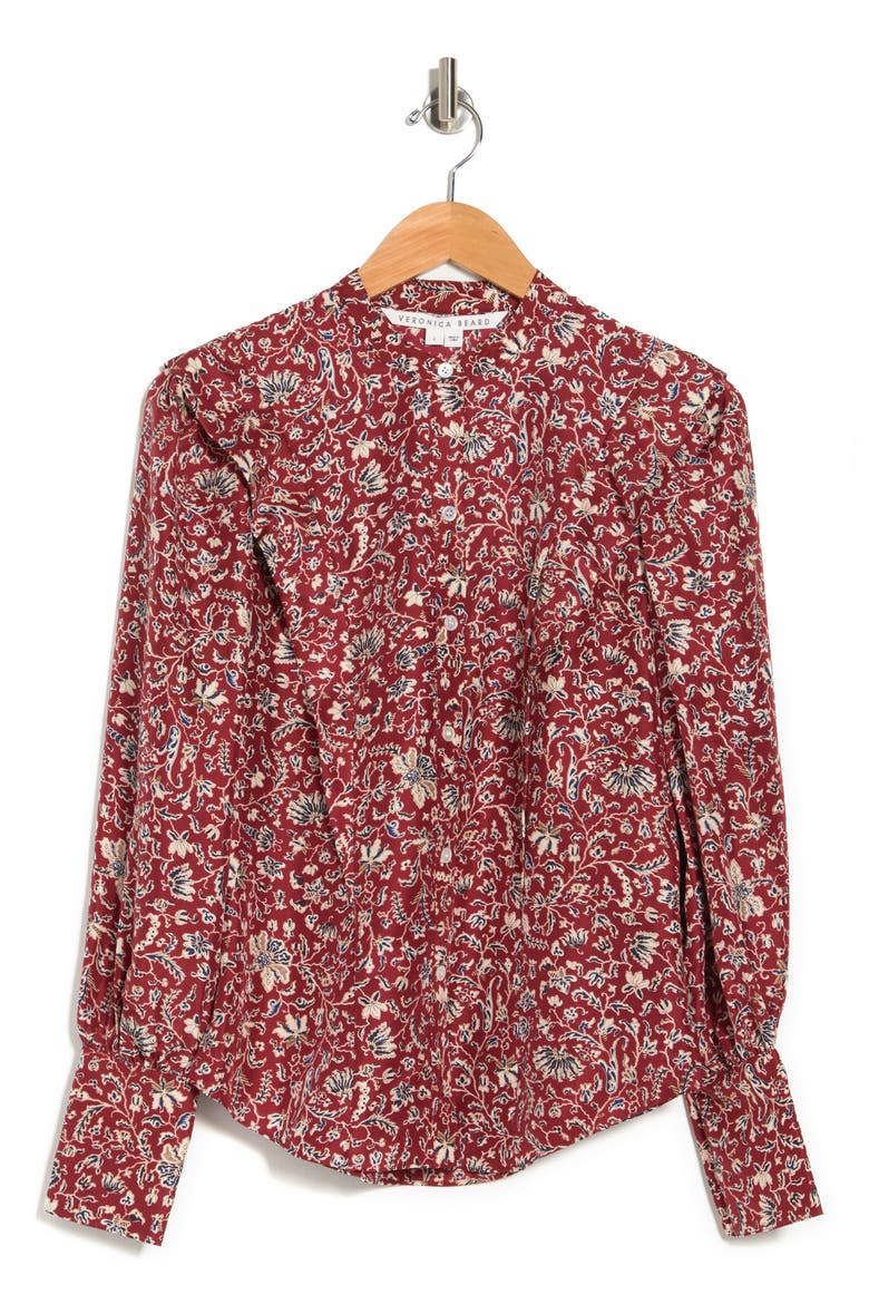 Drela Print Silk Blouse, Alternate, color, CRANBERRY MULTI