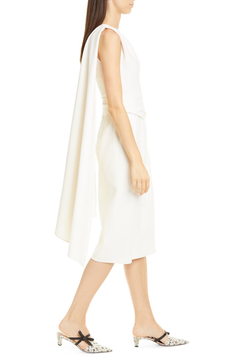 Oscar de la Renta Sash Back Wool Blend Midi Dress, Alternate, color, 