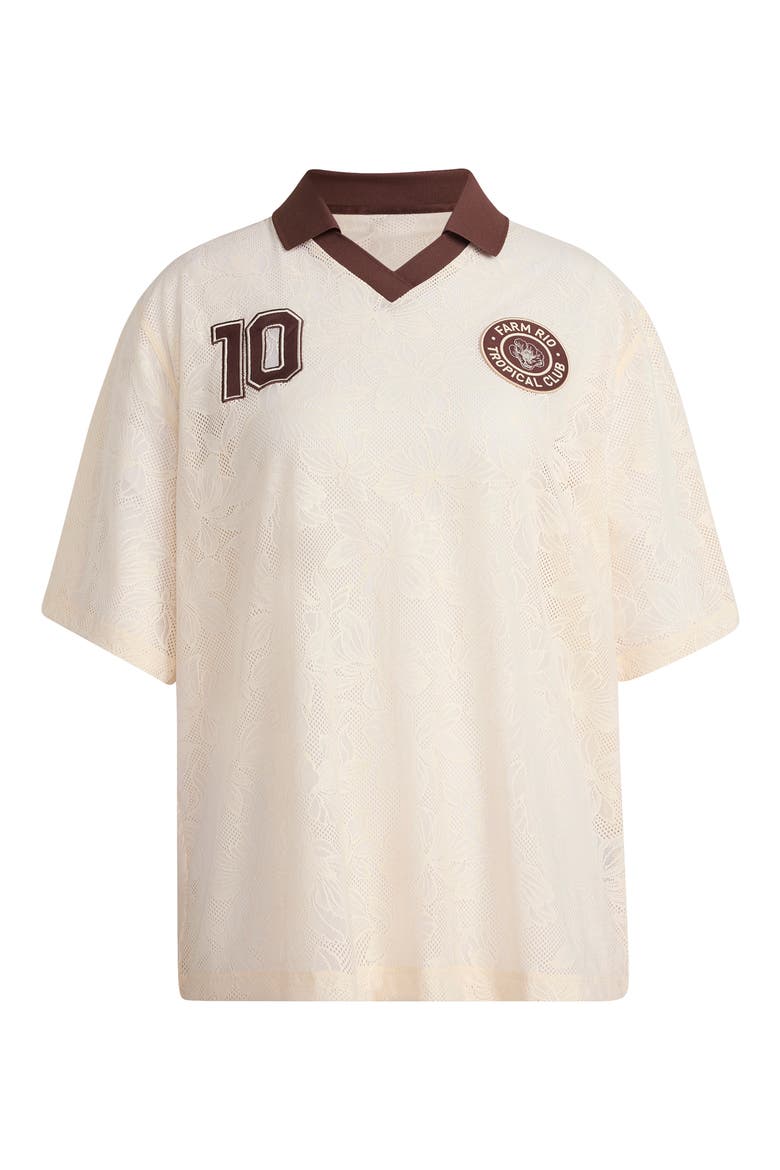 x Farm Rio Lace Jersey, Alternate, color, ECRU TINT/ AUBURN