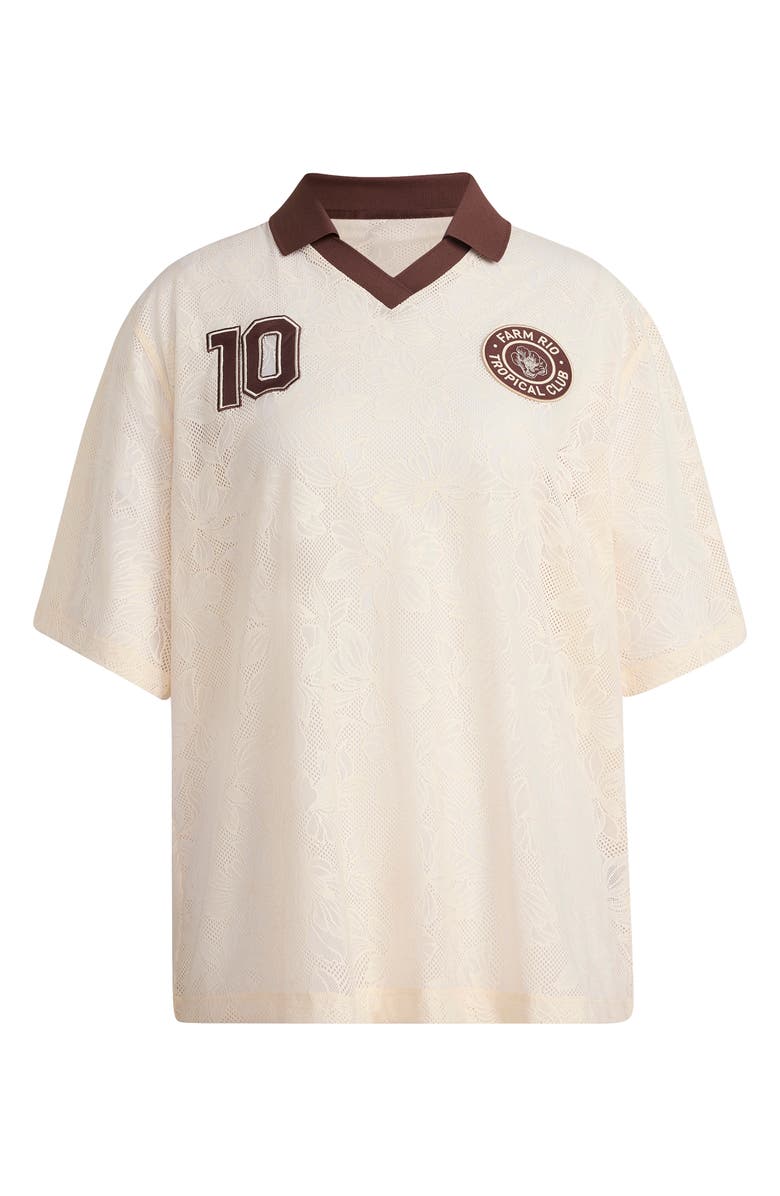 ADIDAS X FARM RIO x Farm Rio Lace Jersey, Alternate, color, Ecru Tint/ Auburn