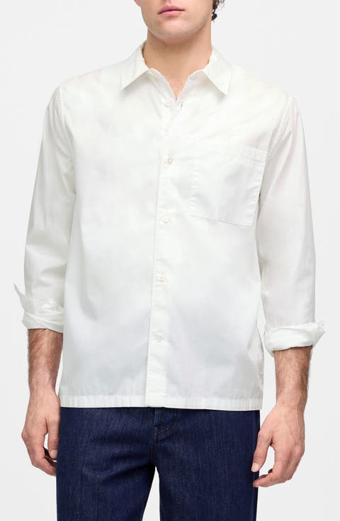 Straight Hem Button-Up Shirt