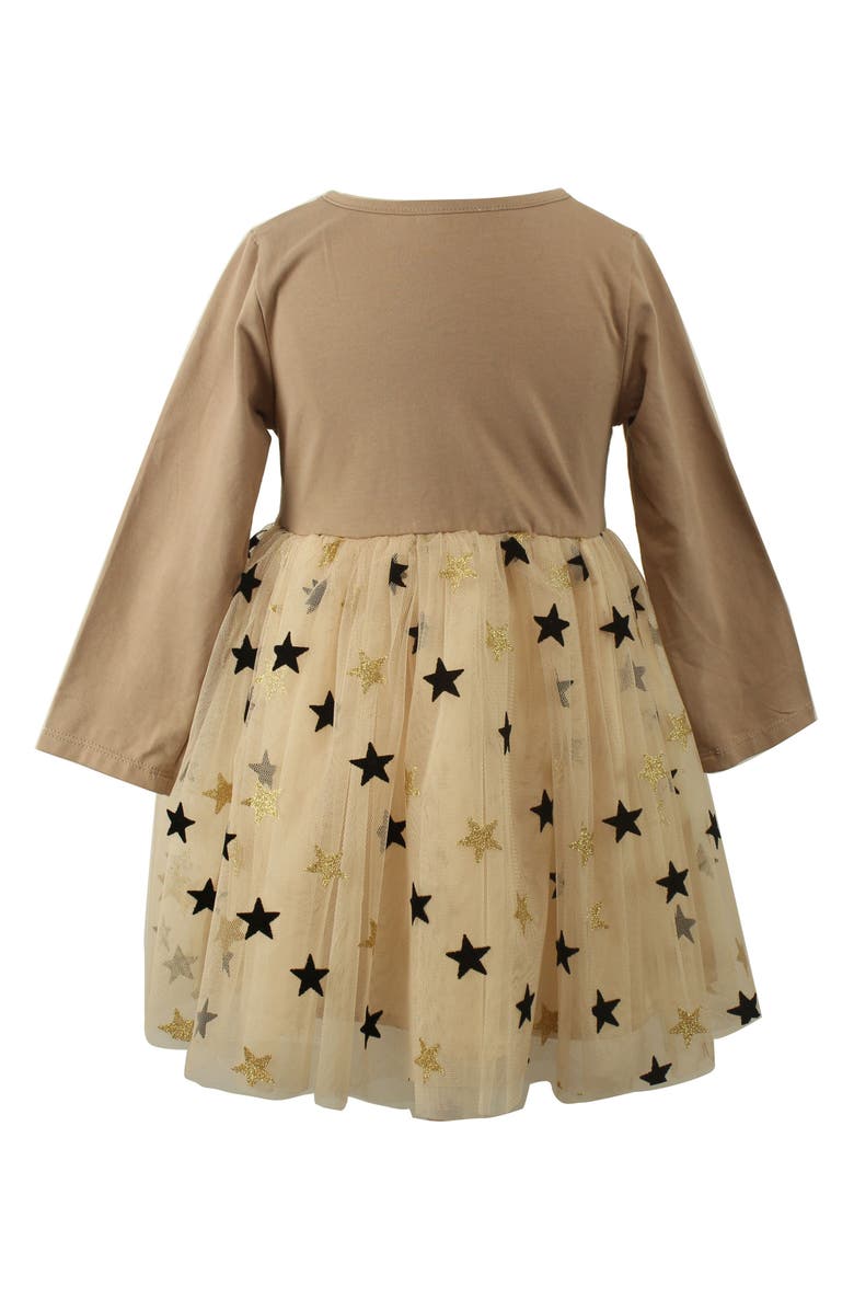 Popatu Kids' Long Sleeve Check Party Dress, Alternate, color, Brown