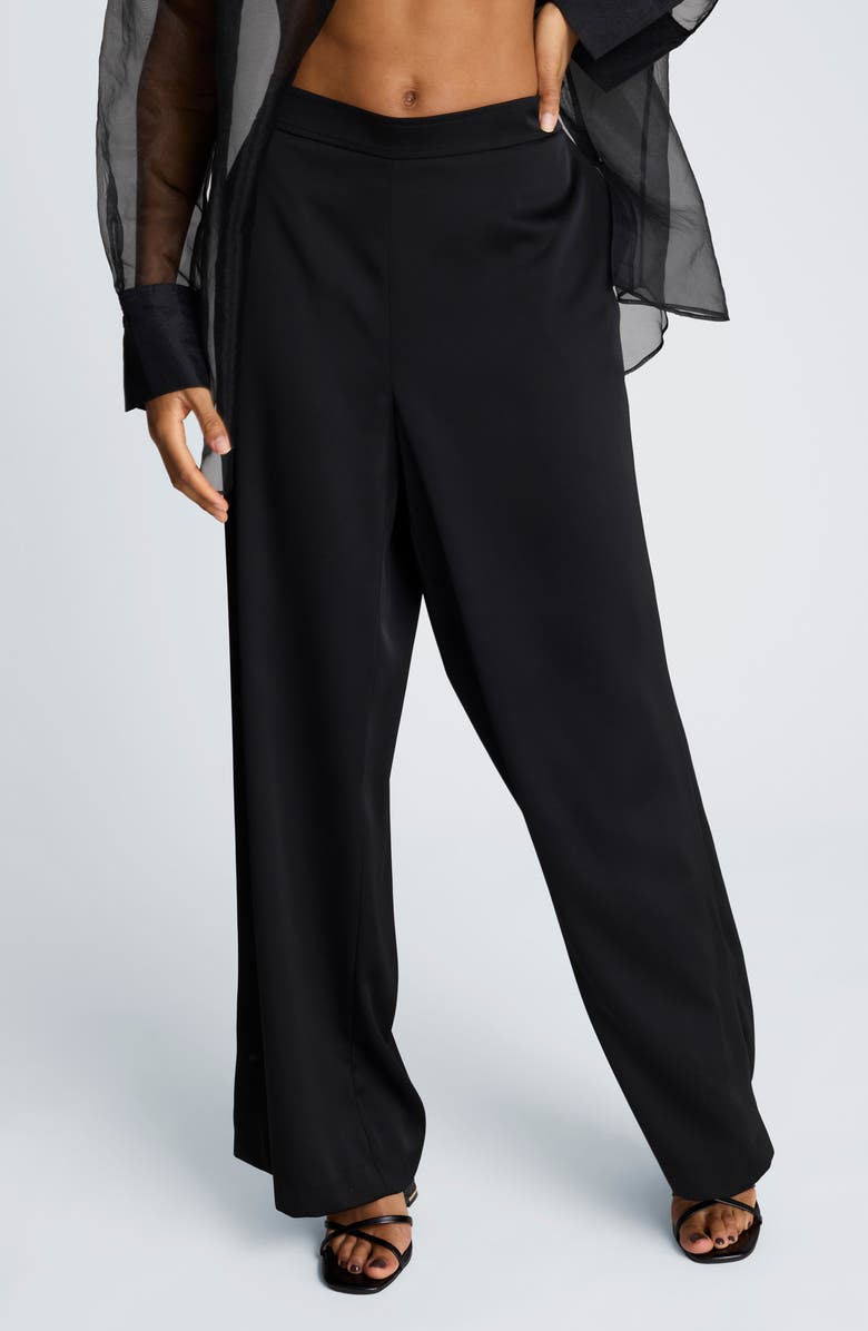 Kenneth Cole Wide Leg Pants, Alternate, color, Black