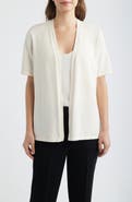 AK ANNE KLEIN Newport Open Front Elbow Sleeve Cardigan