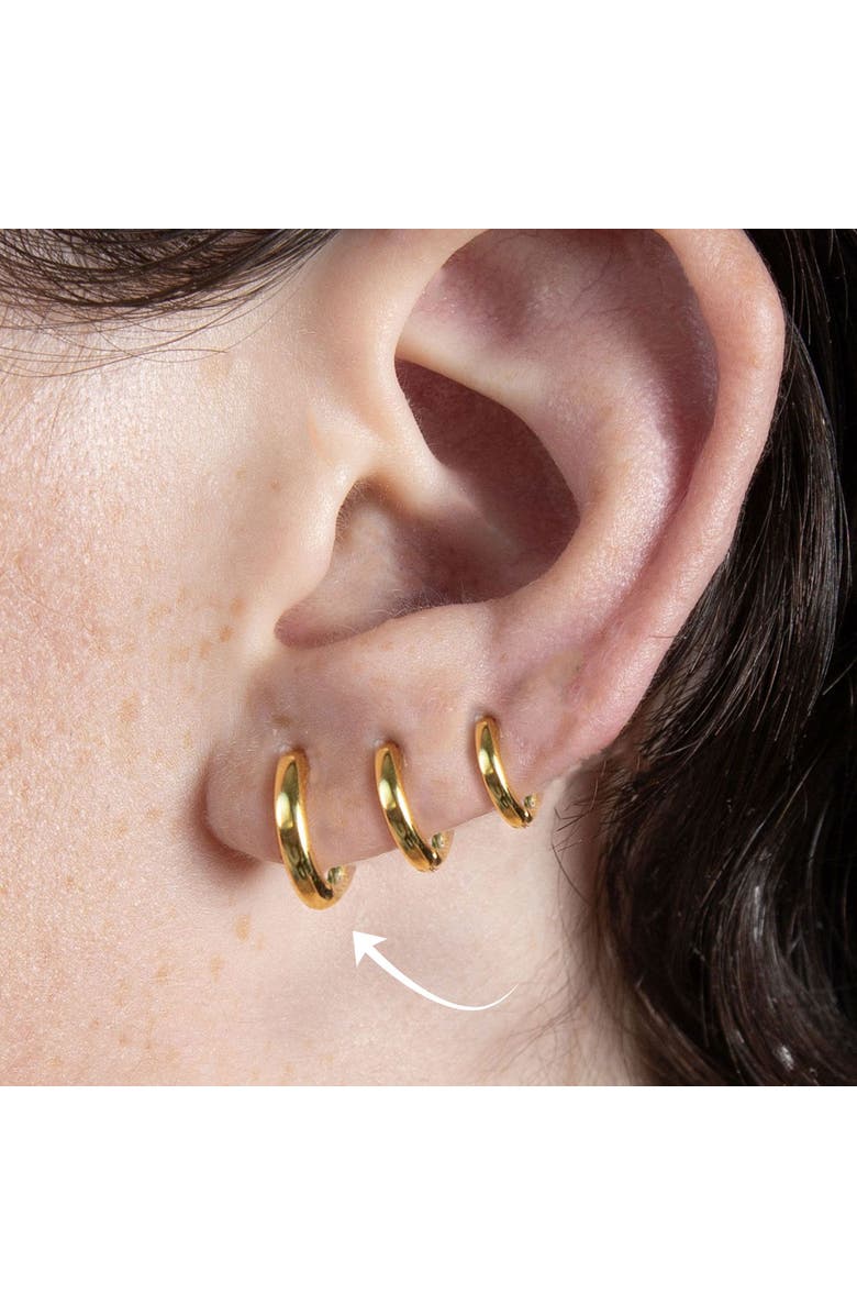 Outofoffice Gold Seven Mm Huggie Hoop Earring, Alternate, color, Gold