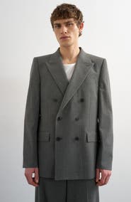 Topman Pinstripe Double Breasted Sport Coat