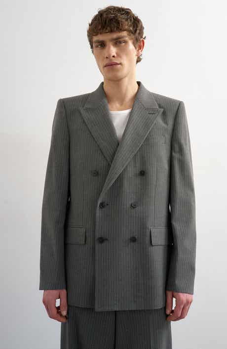 Pinstripe Double Breasted Sport Coat