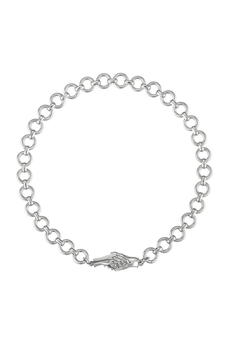 Gentlewoman's Agreement Necklace, Main, color, Metallic Silver - 16"
