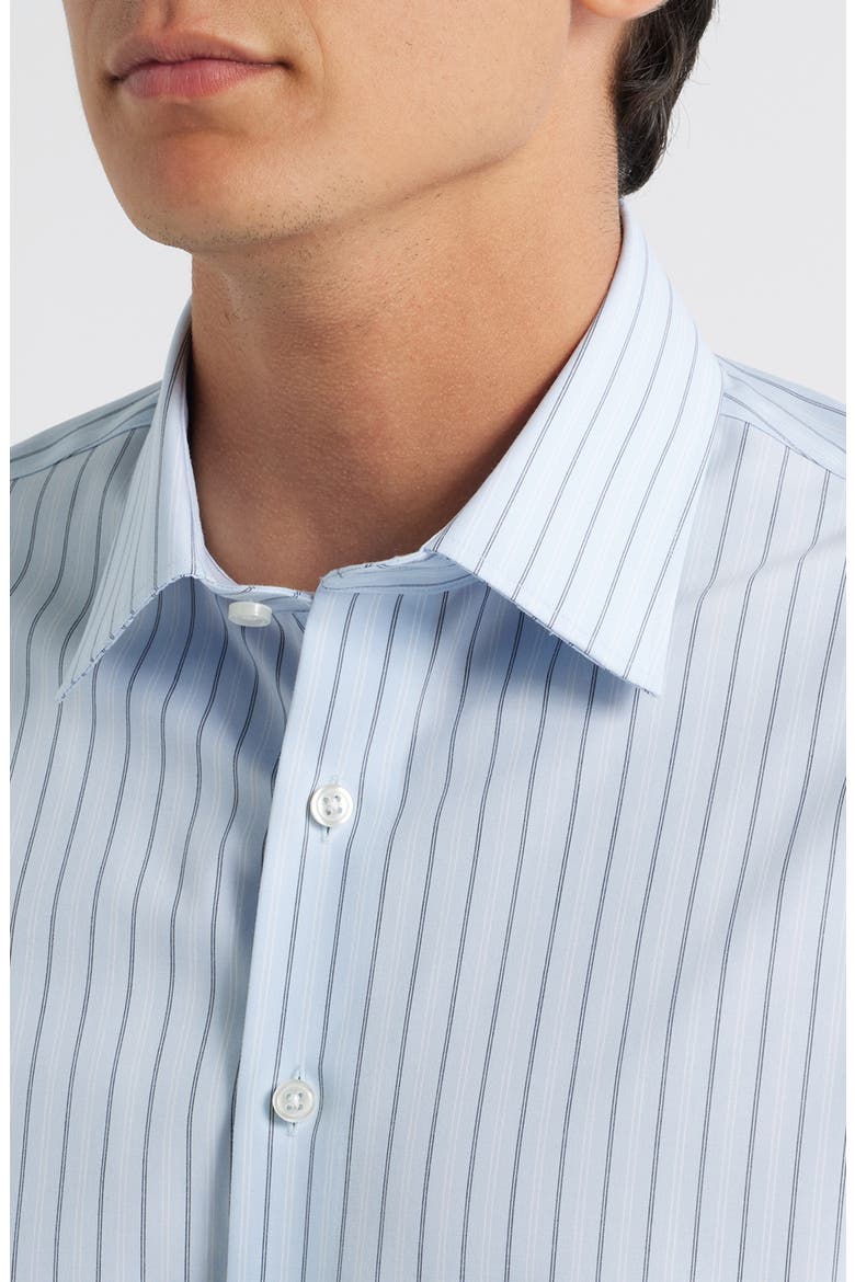 Extratrim Fit Non-Iron Stripe Cotton Dress Shirt, Alternate, color, BLUE ELIO STRIPE