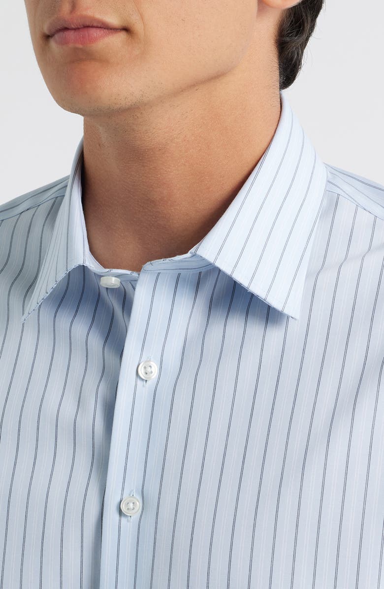 Nordstrom Extratrim Fit Non-Iron Stripe Cotton Dress Shirt, Alternate, color, Blue Elio Stripe