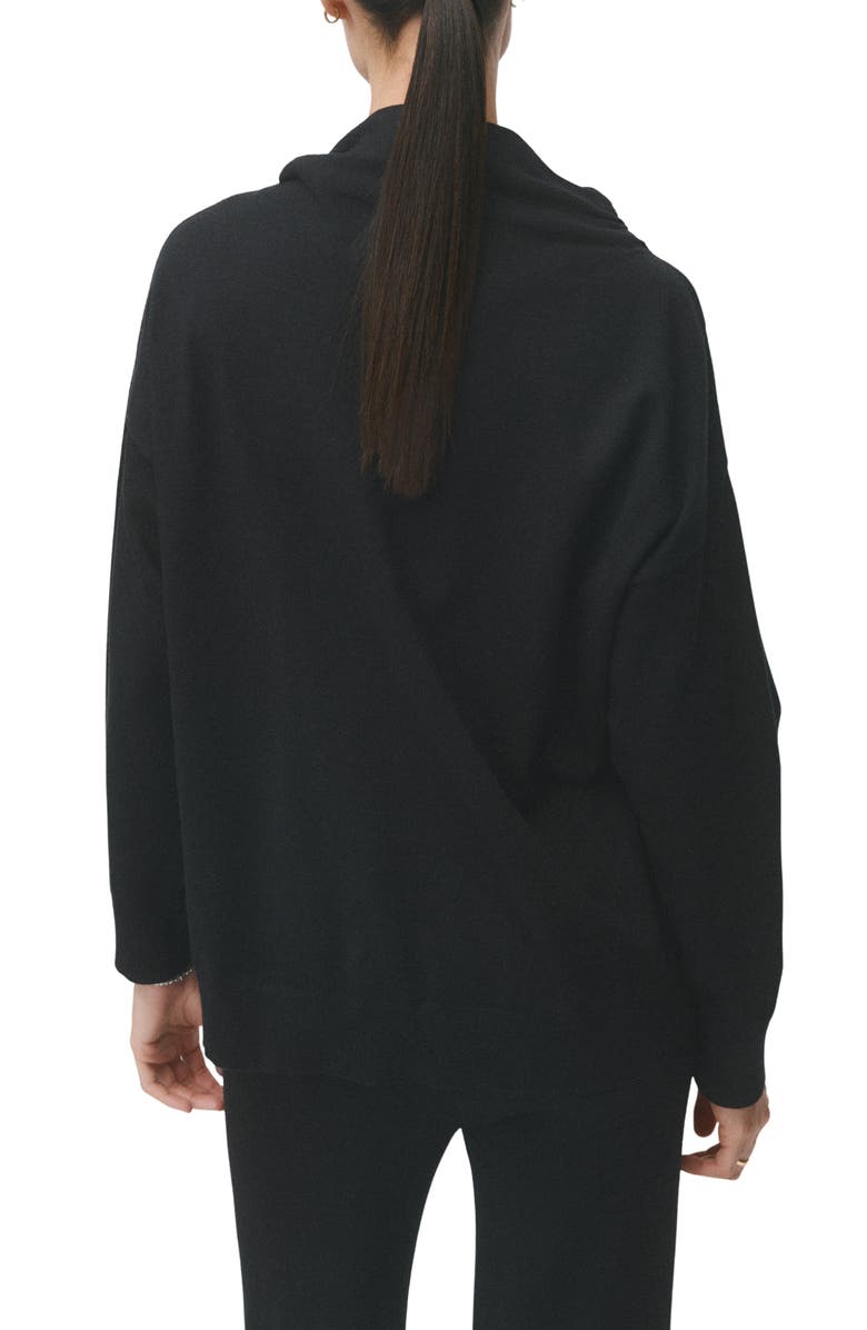 MANGO Gathered Mock Neck Longline Sweater, Alternate, color, 