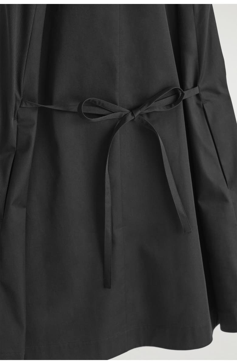 COS Buttoned Pima Cotton Mini Dress, Alternate, color, Black