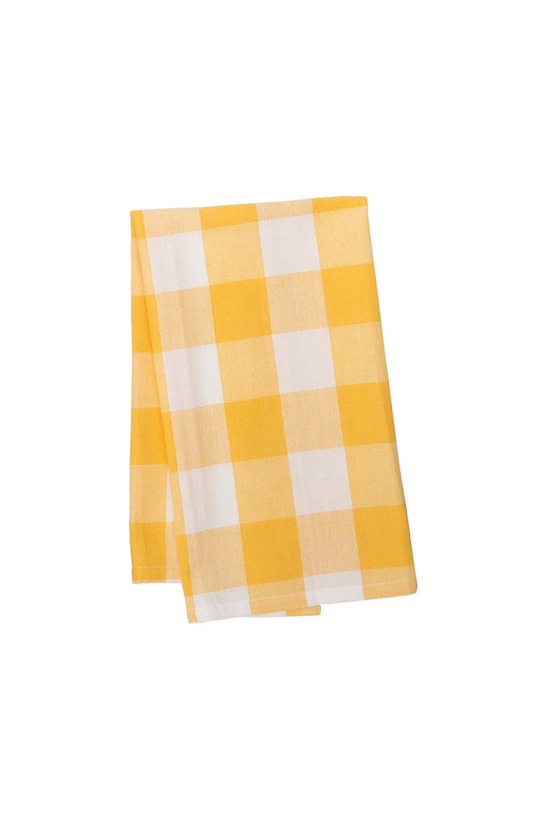 Franklin Plaid Cotton Kitchen Towel, Main, color, Yellow