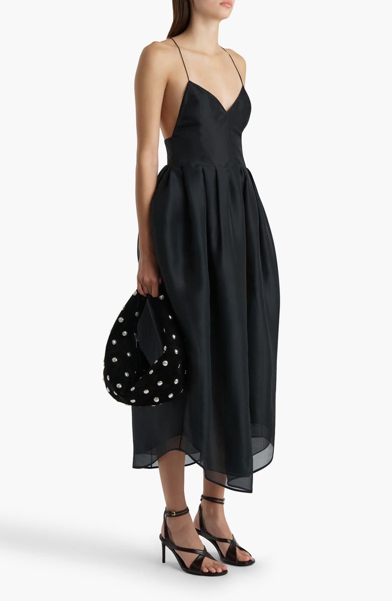 Khaite Colette Silk Organza Gown, Alternate, color, Black