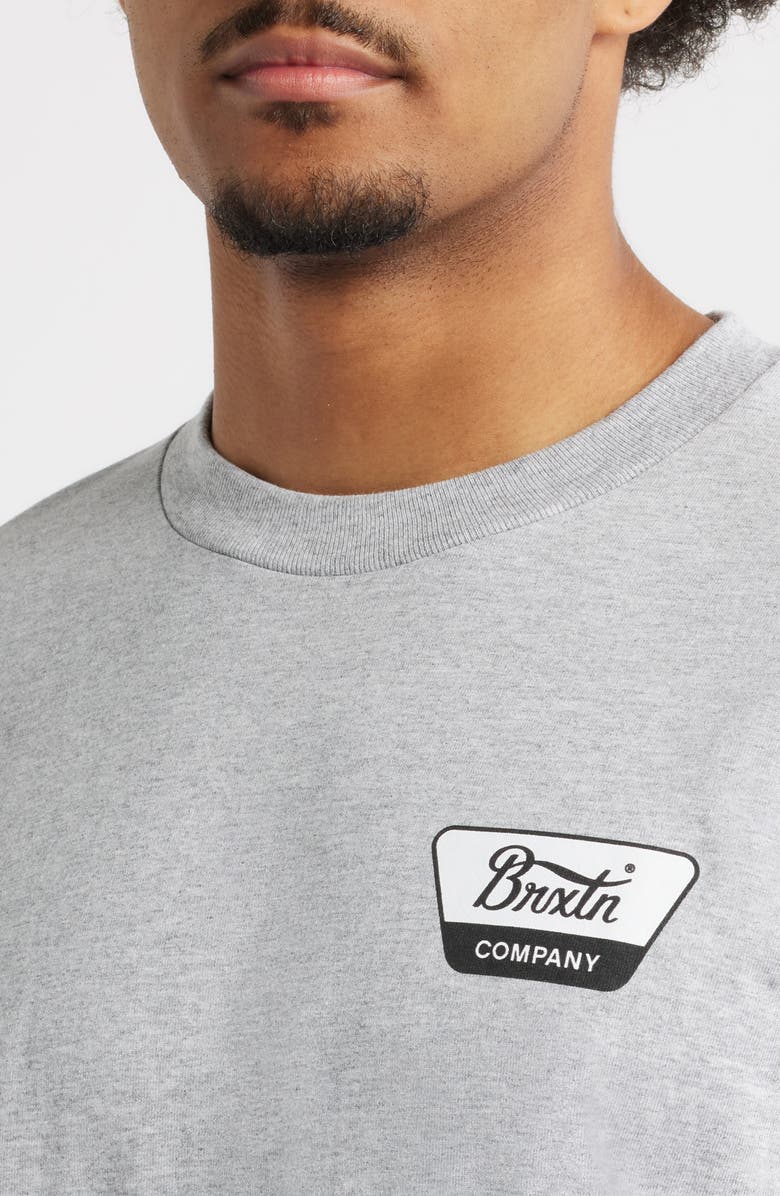 Brixton Linwood Logo Graphic T-Shirt, Alternate, color, Heather Grey/ Black/ White