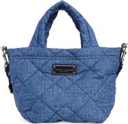 Marc Jacobs Denim Effect Quilted Mini Tote Bag