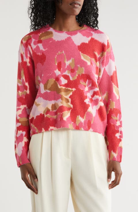 Floral Crewneck Crop Sweater